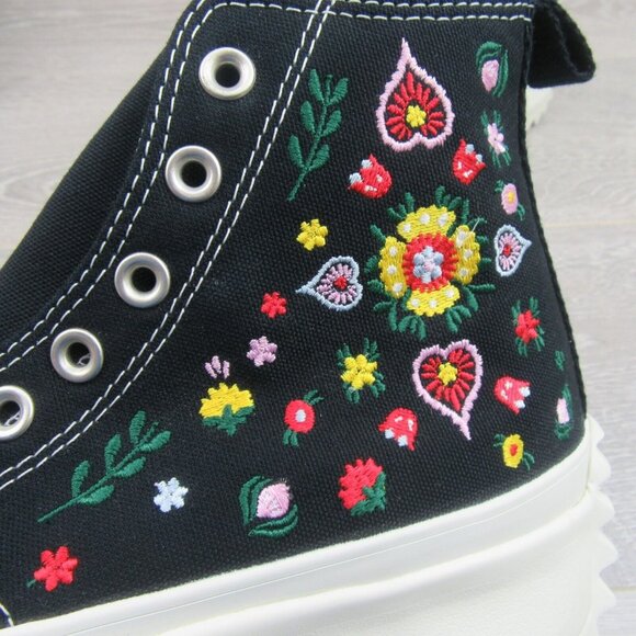 Converse Run Star Hike HI Embroidered Floral Womens Size 9.5 Sneaker NEW - Picture 5 of 16